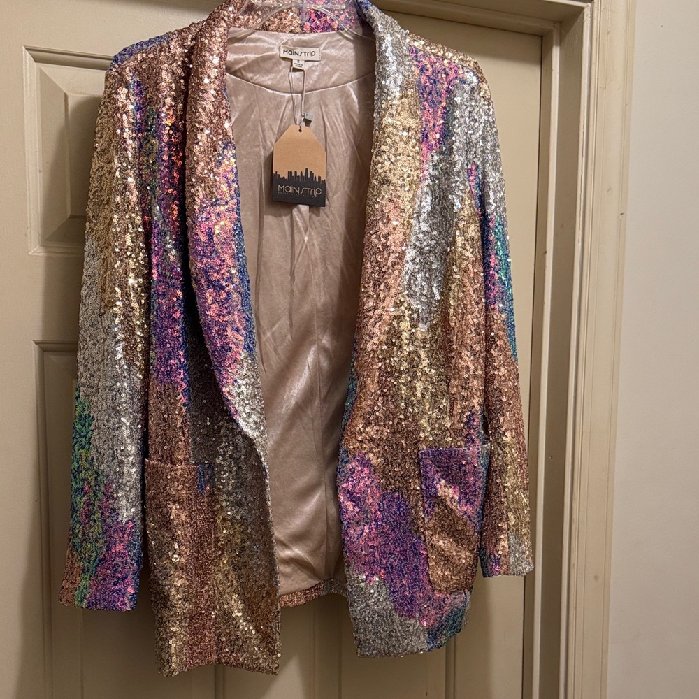Main Strip Vibrant Sequin Jacket